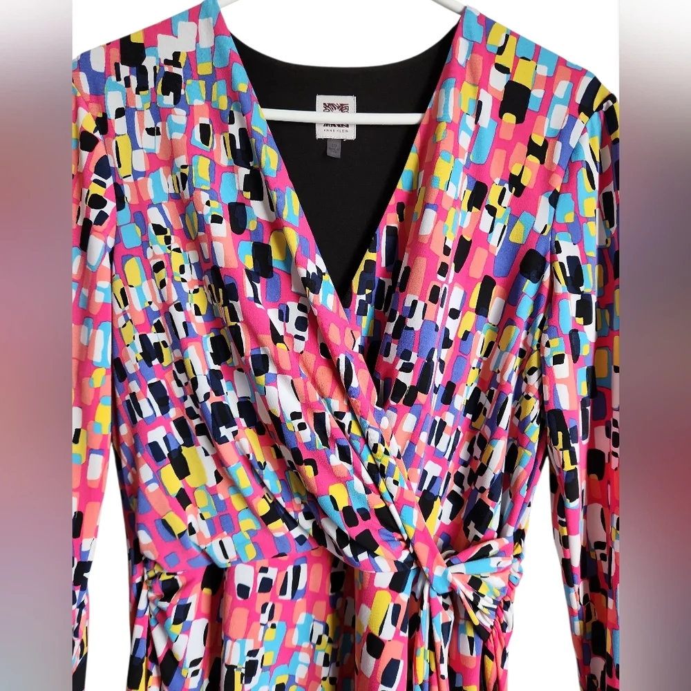 Anne Klein size 10 Multicolor Patterned Dress - Picture 2 of 6